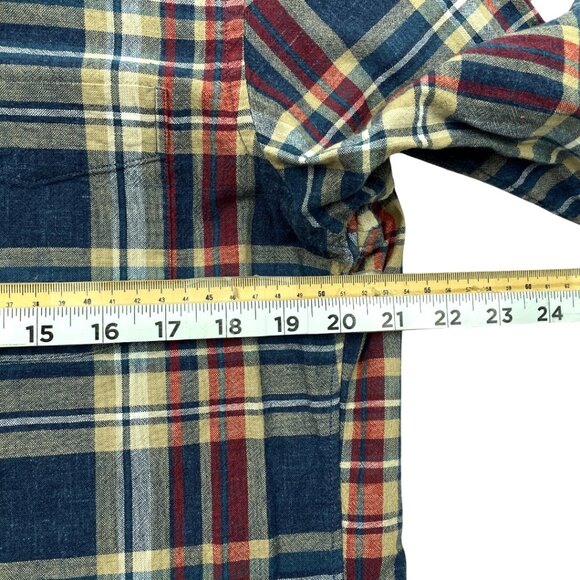 J. Crew Slim Plaid Cotton Button Down Red Blue Casual Dress Shirt Men's Medium - Picture 7 of 8